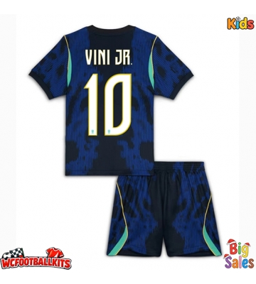 Brazil Vinicius Junior #10 Replica Away Stadium Kit for Kids World Cup 2026 Short Sleeve (+ pants)